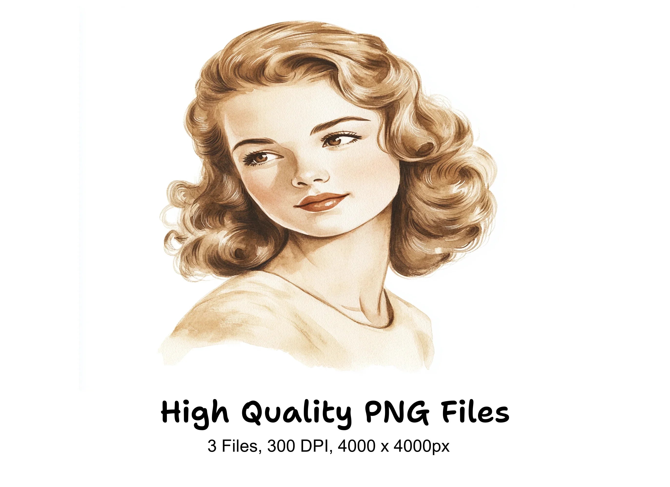Vintage 50s Women Clipart Bundle