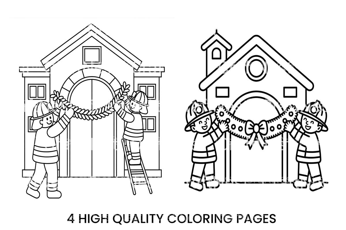 Firefighters Decorating Station Coloring Books