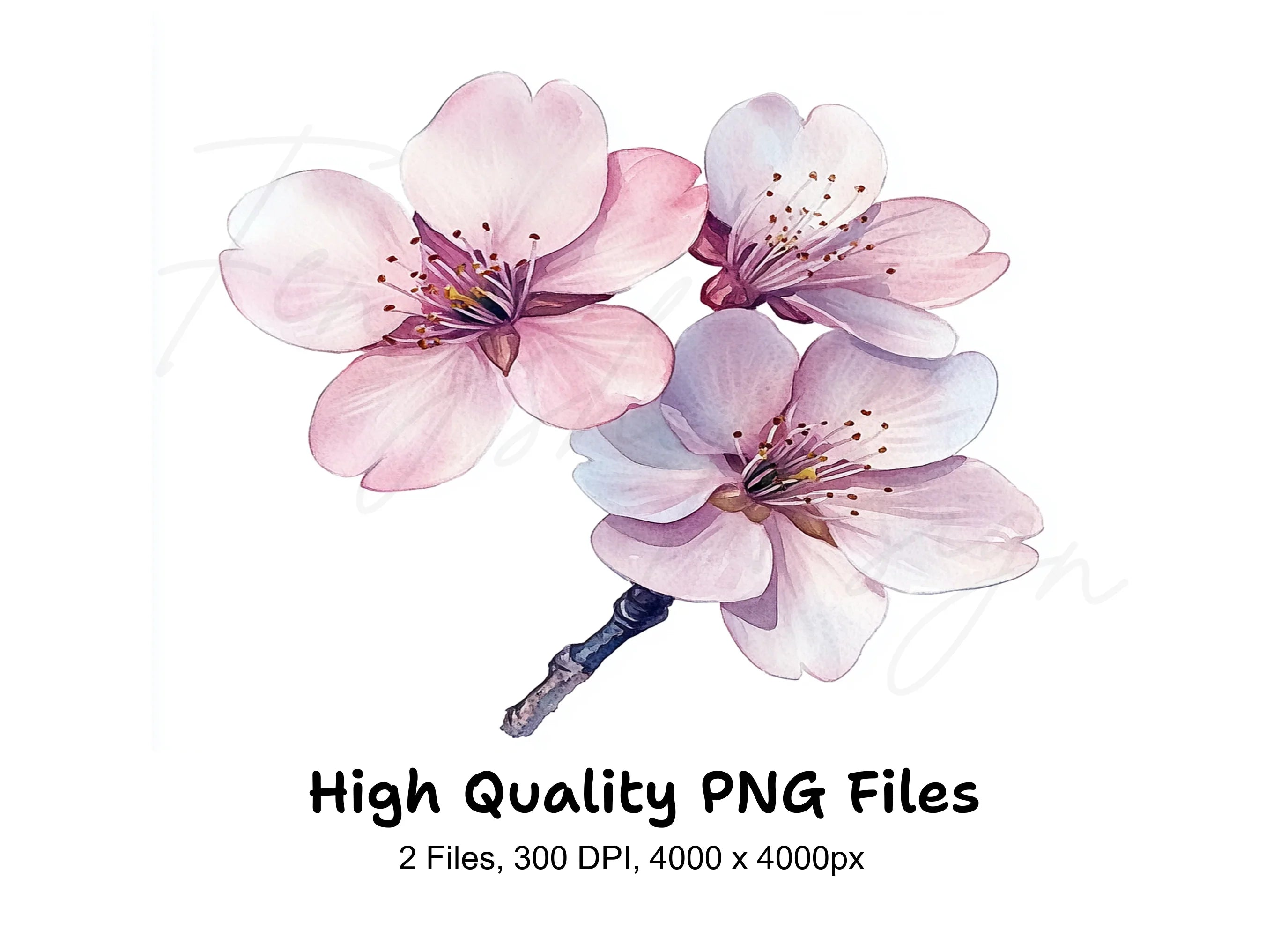 Delicate Cherry Blossom Clipart Bundle