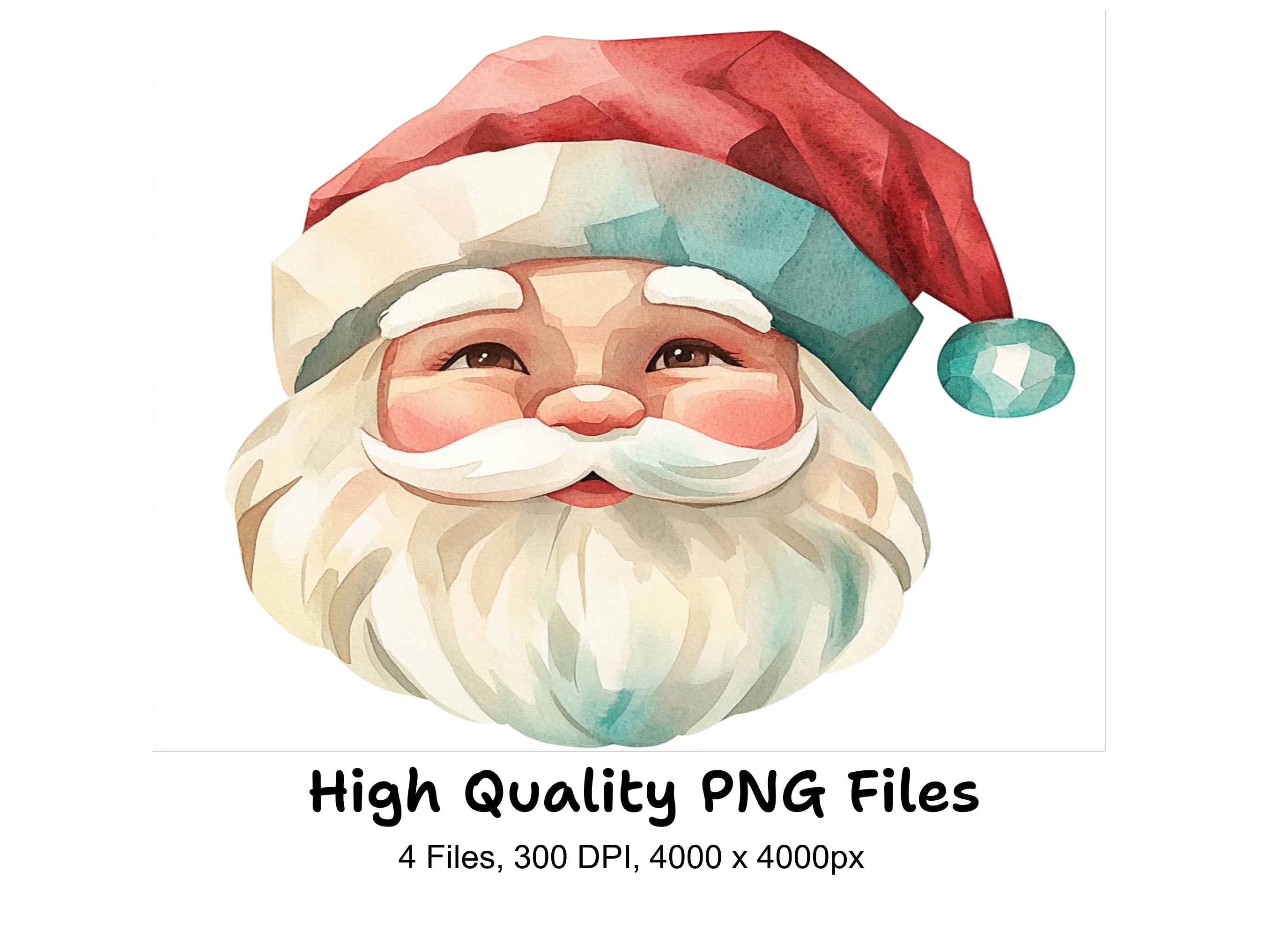 Santa Claus Faces Clipart Bundle
