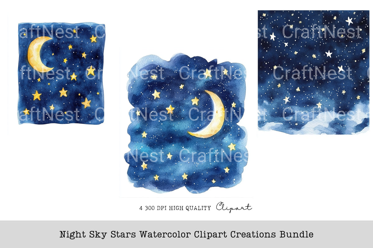 Night Sky Stars Creations Clipart Bundle