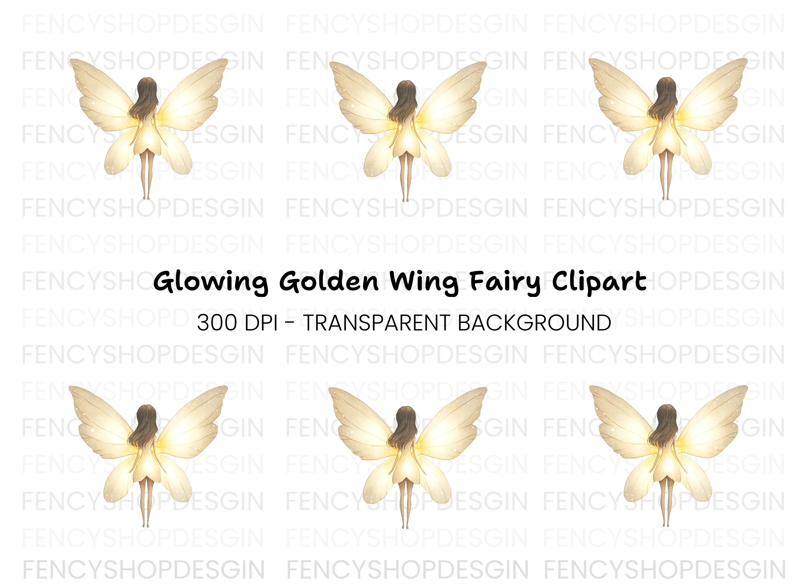Glowing Fairy Wings Clipart Bundle