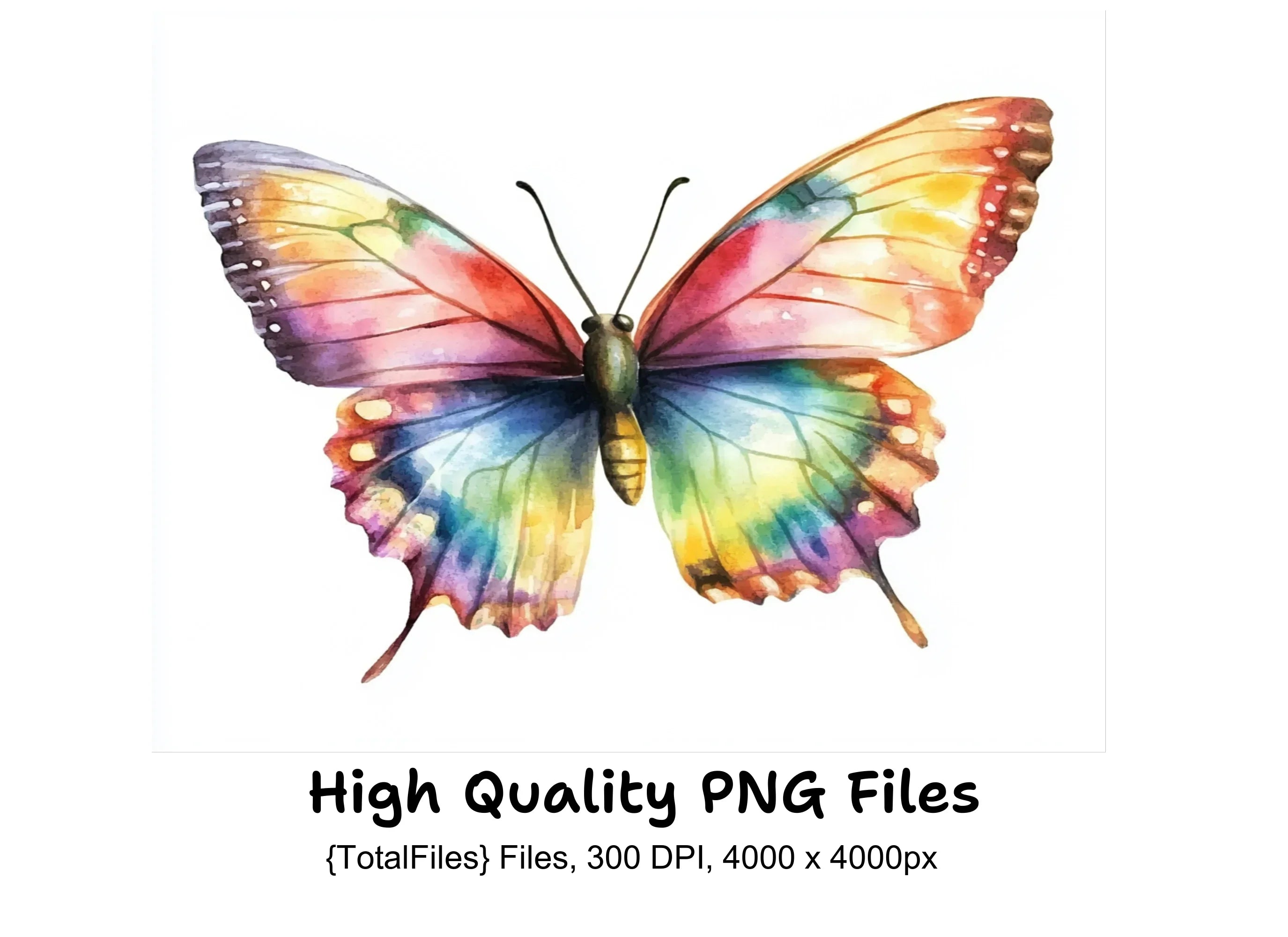 Vibrant Butterfly Clipart Bundle