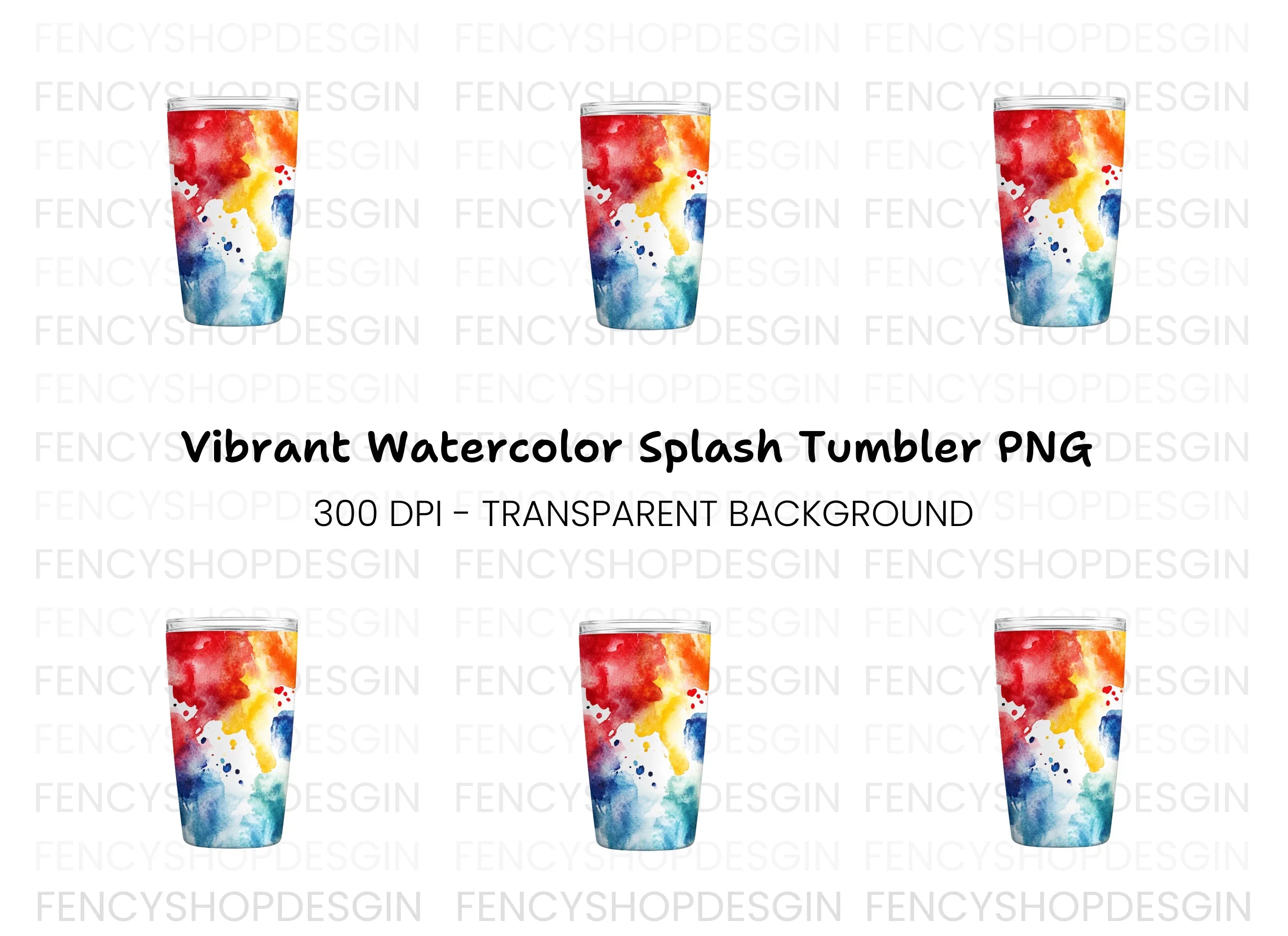 Vibrant Splash Tumbler Clipart Bundle