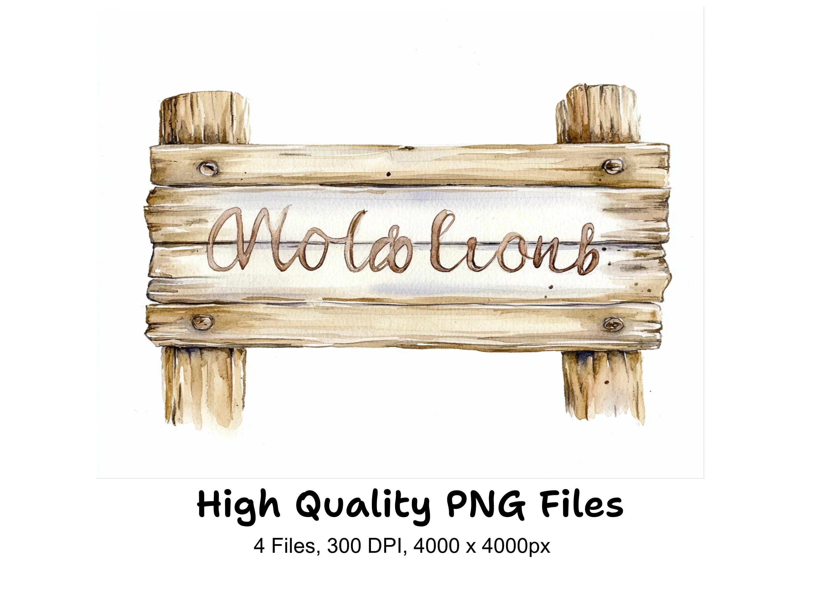 Hand Painted Wooden Boards Clipart Bundle