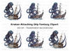 Kraken Attack Pirate Ship Clipart Bundle