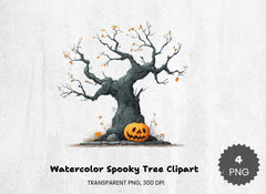 Spooky Tree Clipart Bundle - CraftNest - Digital Crafting and Art