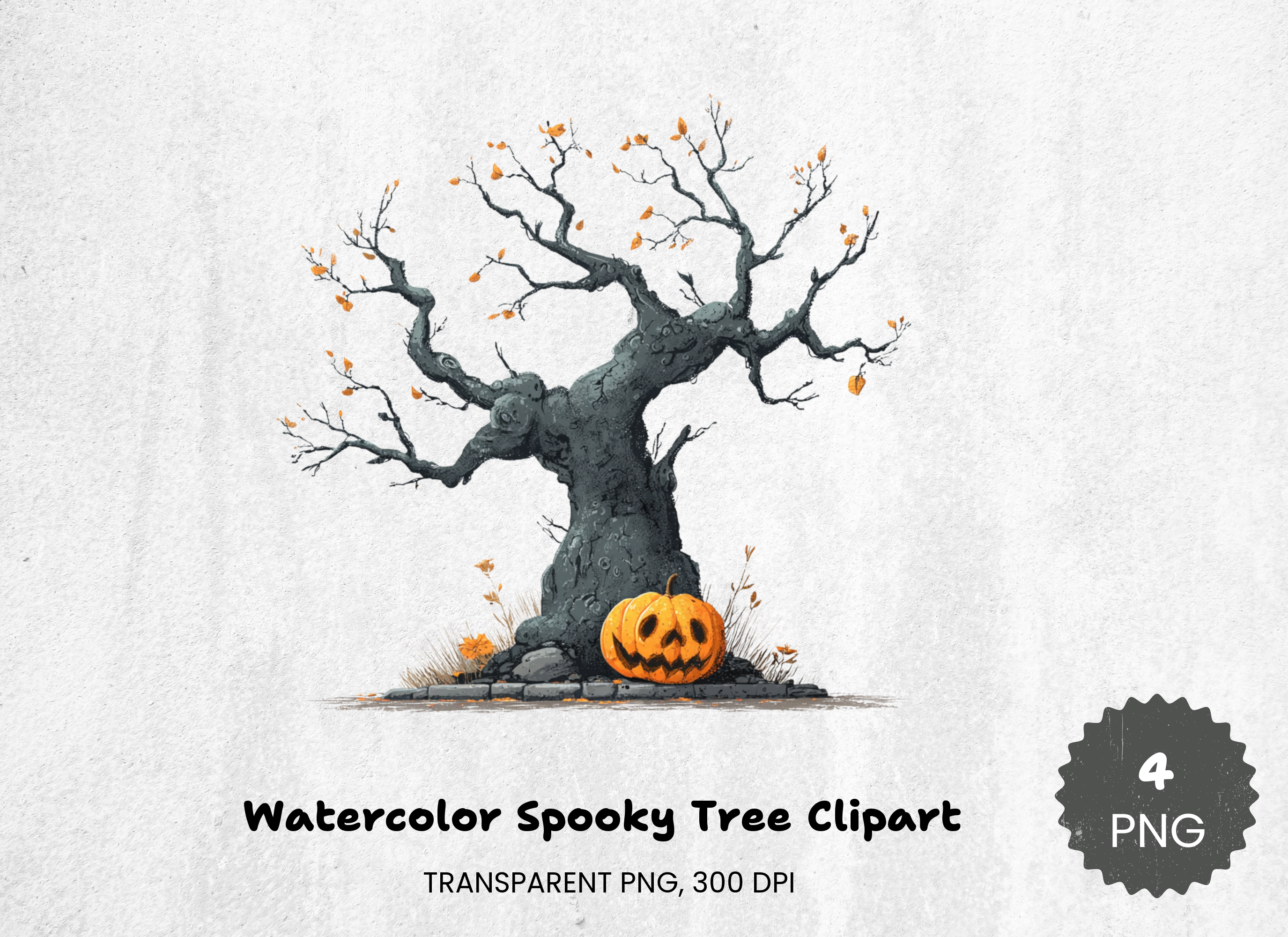 Spooky Tree Clipart Bundle