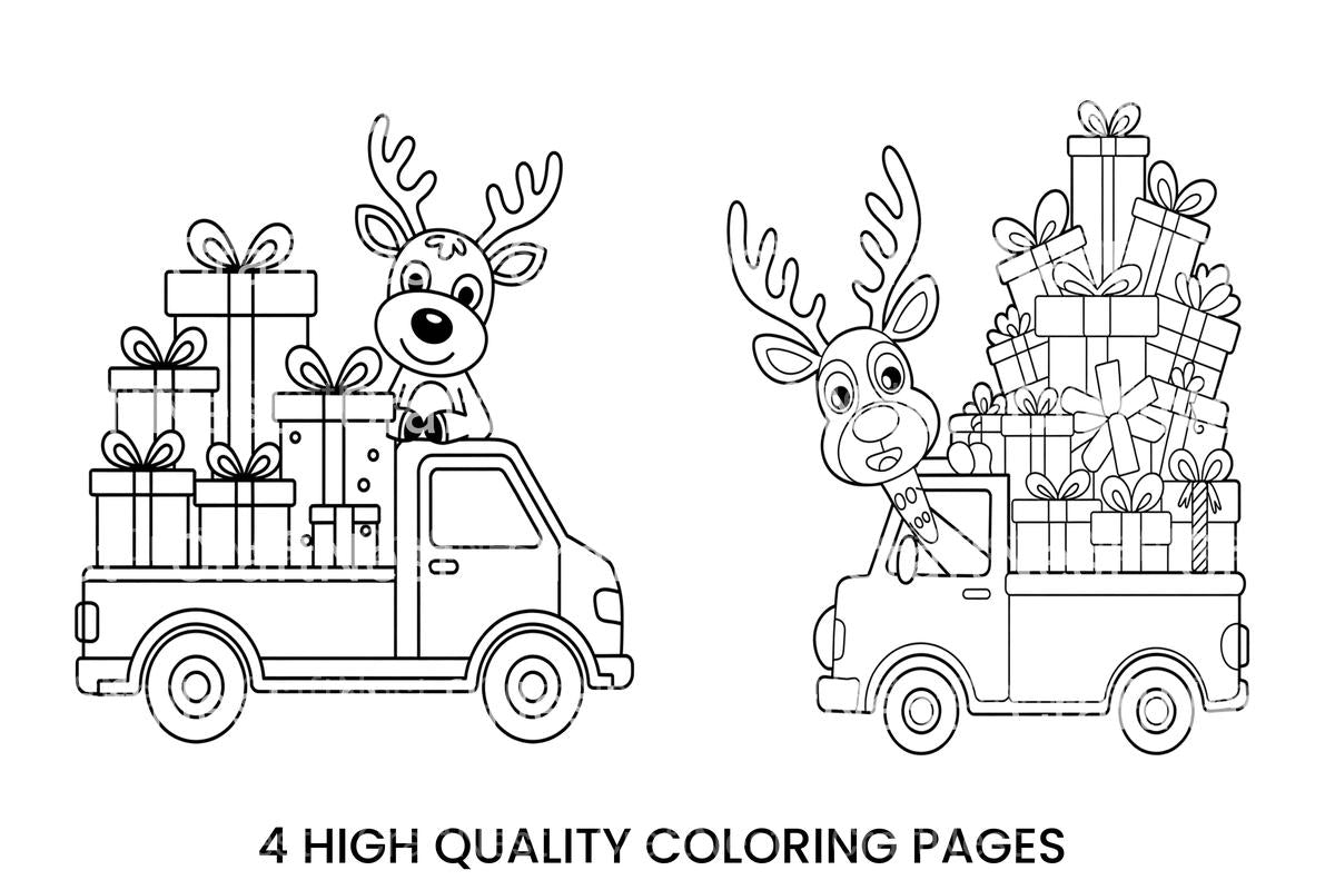 Christmas Reindeer Delivery Coloring Books