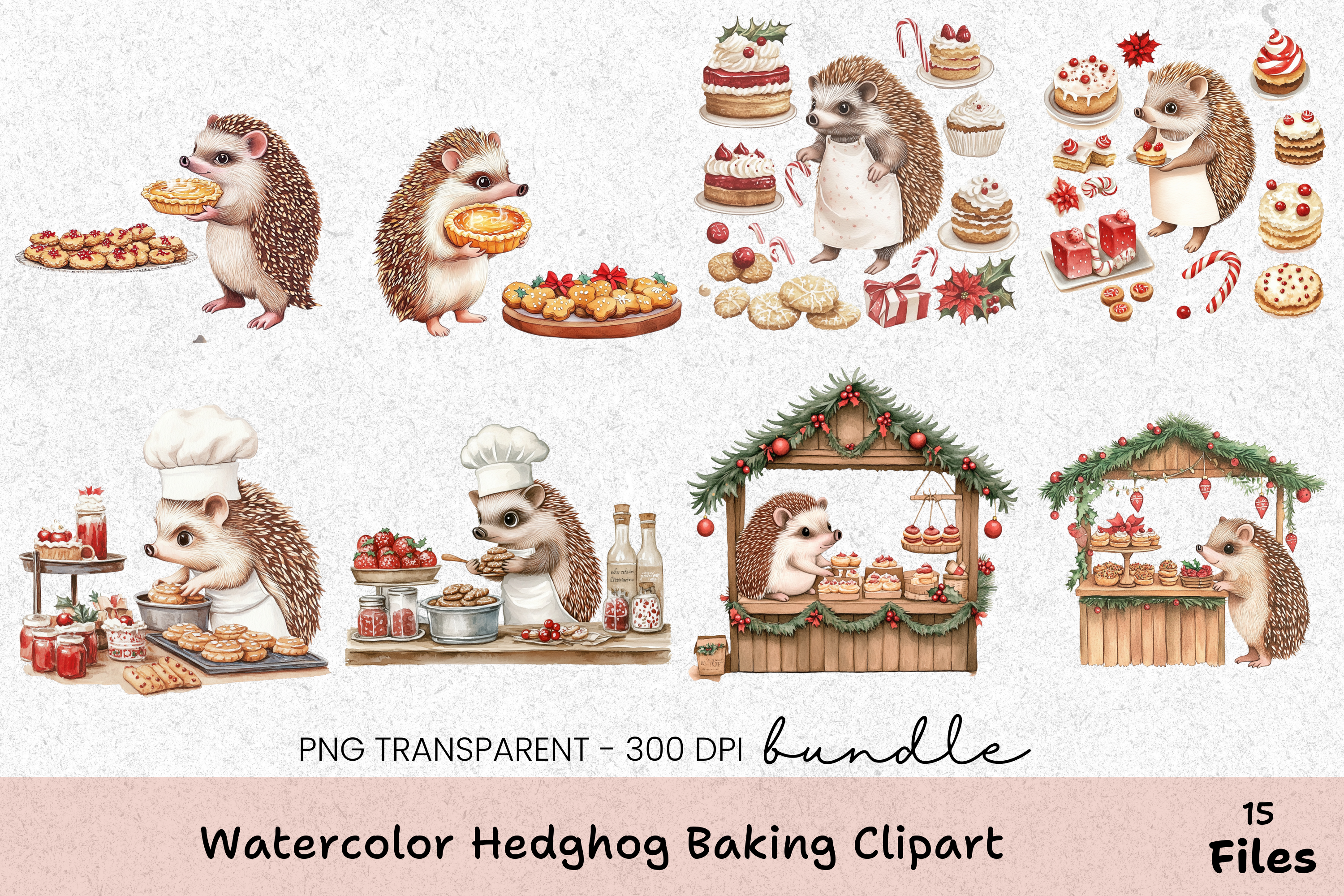 Hedgehog Baking Clipart Bundle