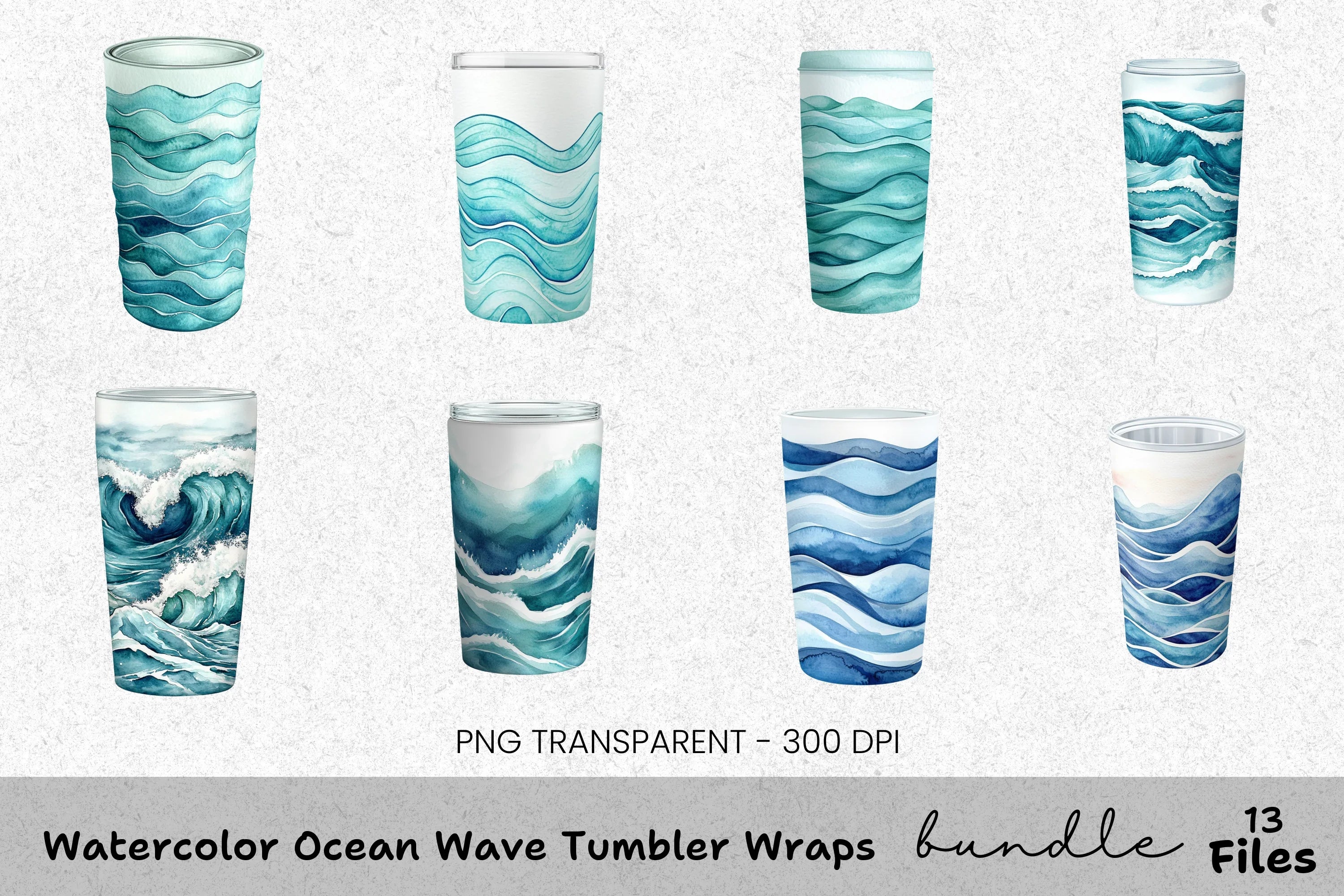 Ocean Wave Tumbler Clipart Bundle