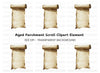 Aged Scroll Blank Space Clipart Bundle