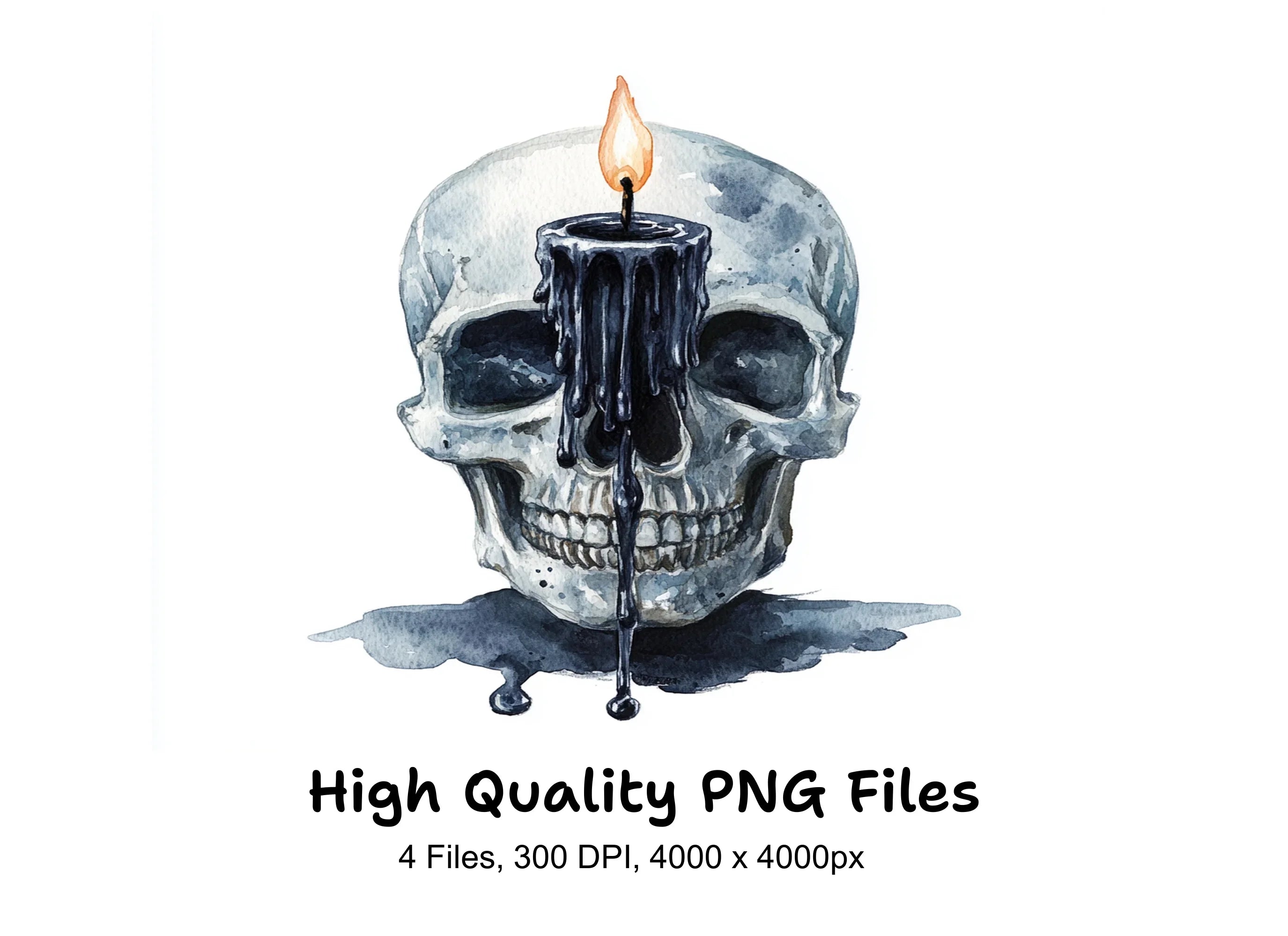 Skull Candle Clipart Bundle