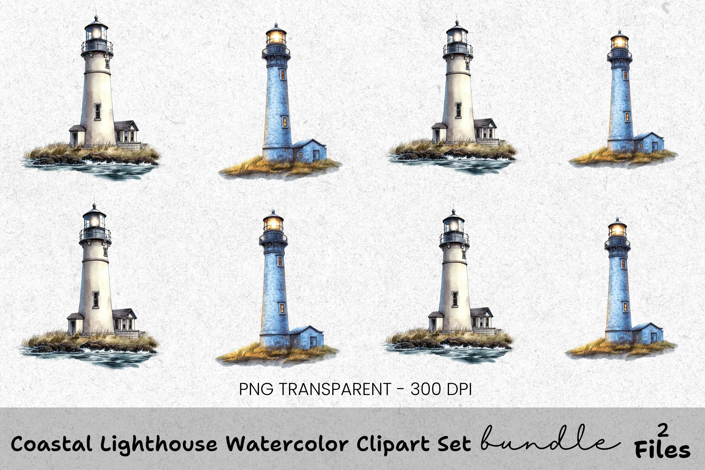 Coastal Lighthouse Clipart Bundle