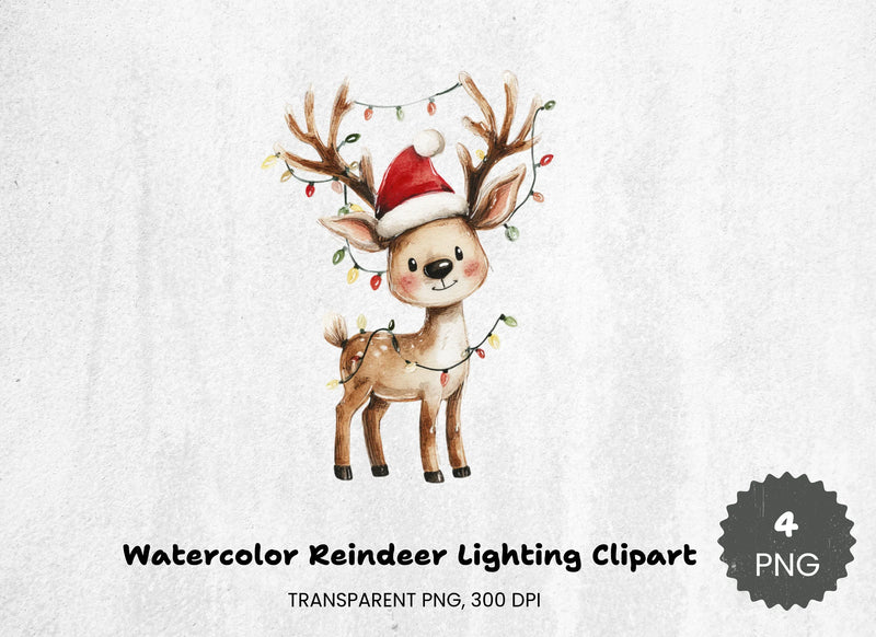 Reindeer Lighting Clipart Bundle - CraftNest - Digital Crafting and Art