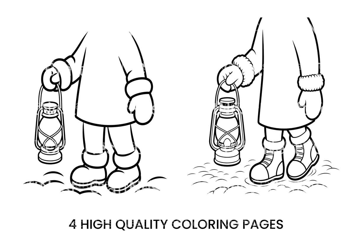 Winter Lantern and Mittens Coloring Books