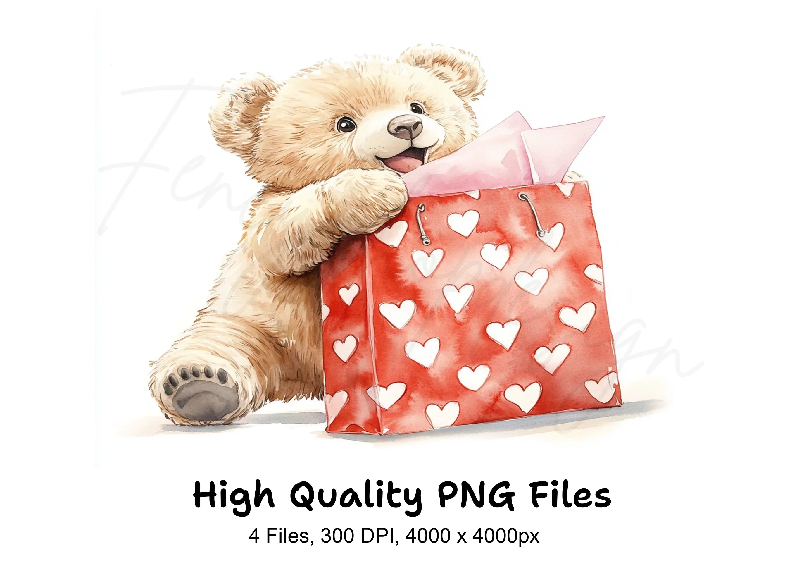 Cute Teddy Bear Valentine Day Clipart Bundle