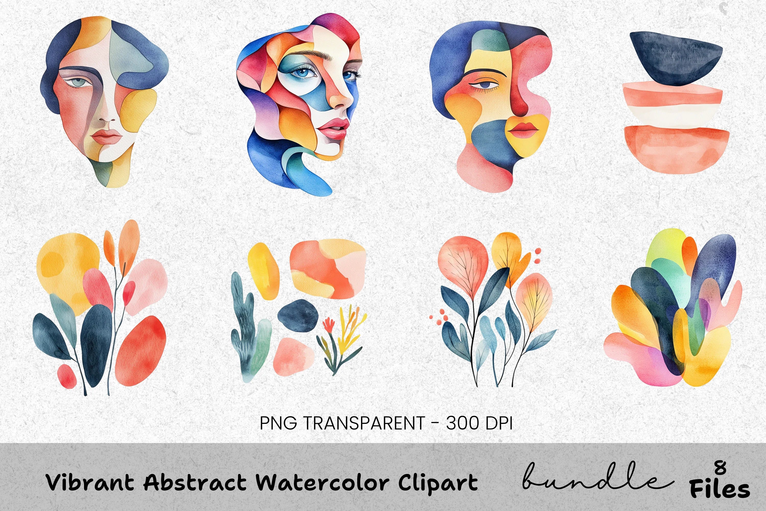 Vibrant Abstract Clipart Bundle