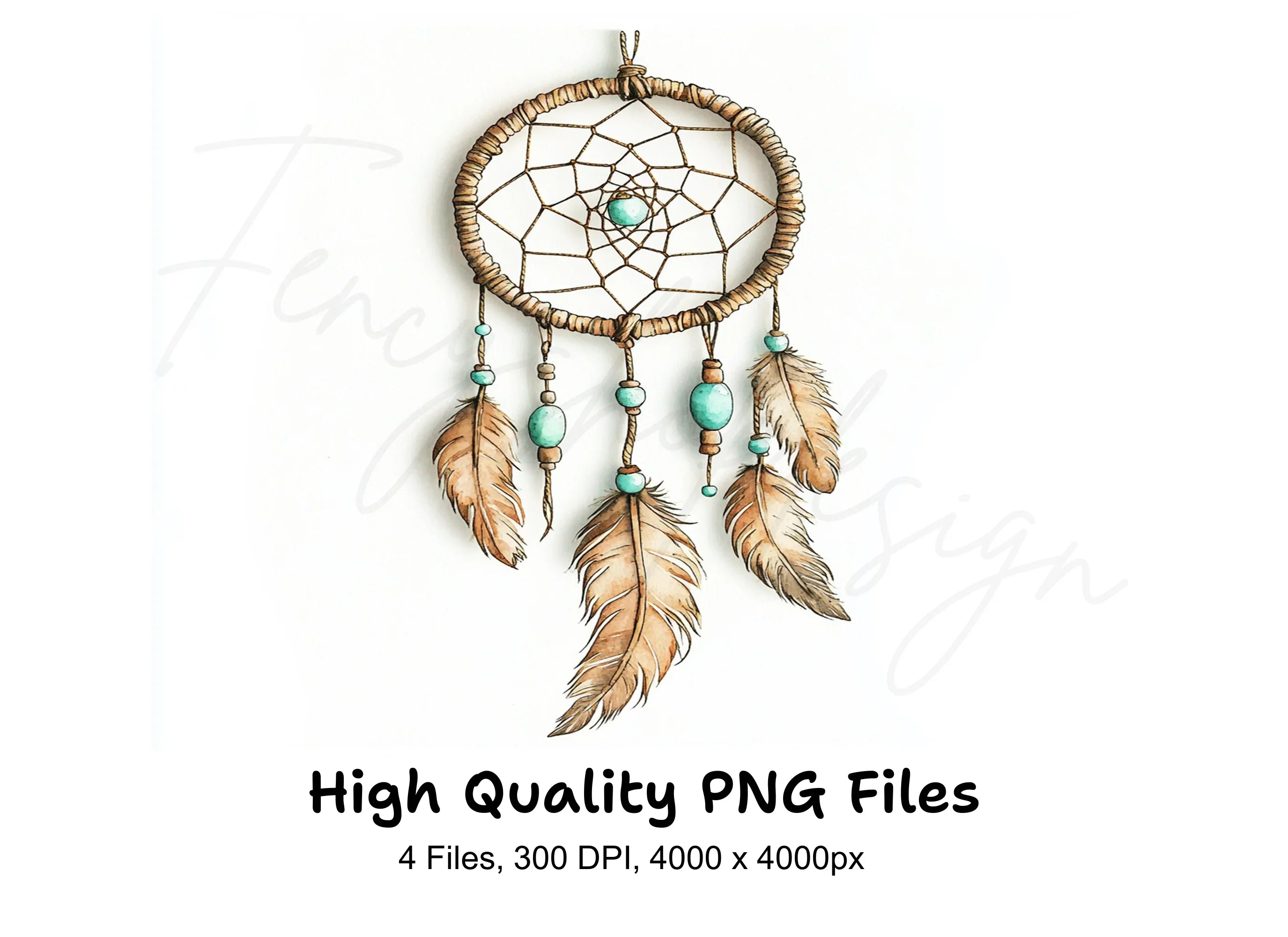 Boho Dream Catcher Clipart Bundle