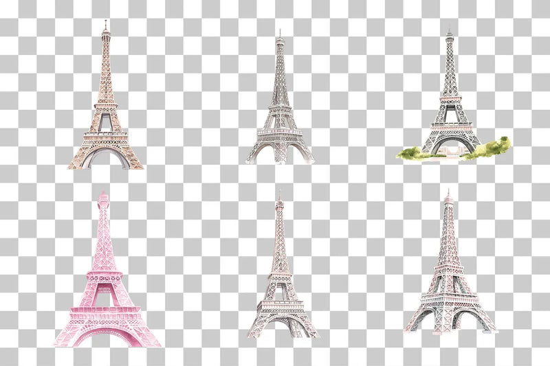Eiffel Tower Pink Sky Clipart Bundle - CraftNest - Digital Crafting and Art