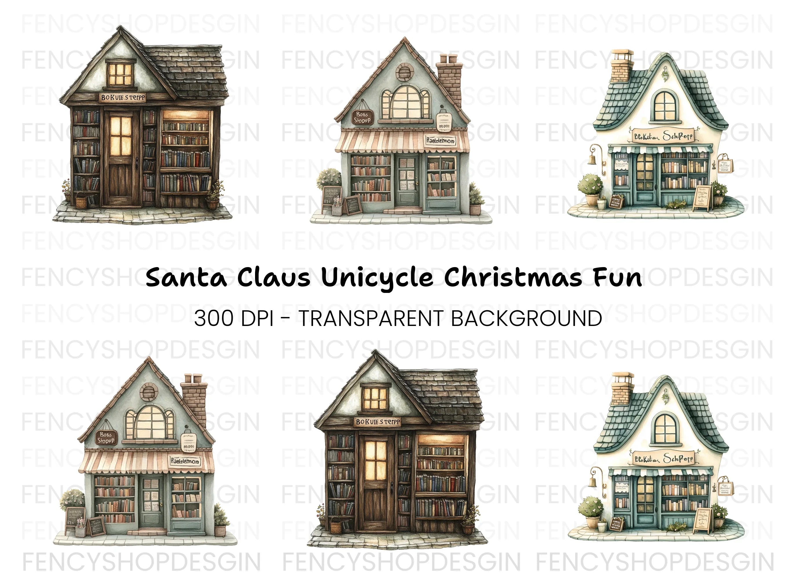 Cozy Bookshop Clipart Bundle