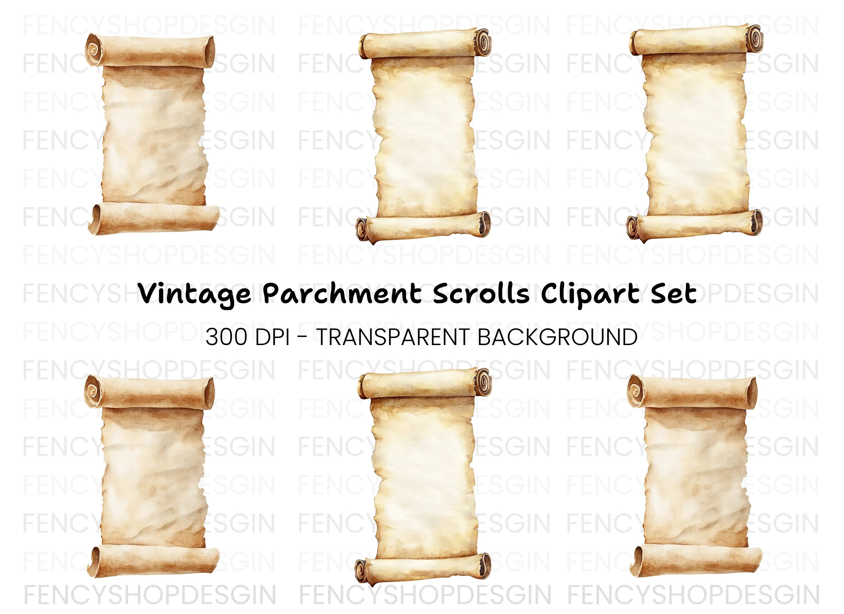 Vintage Scroll Clipart Bundle