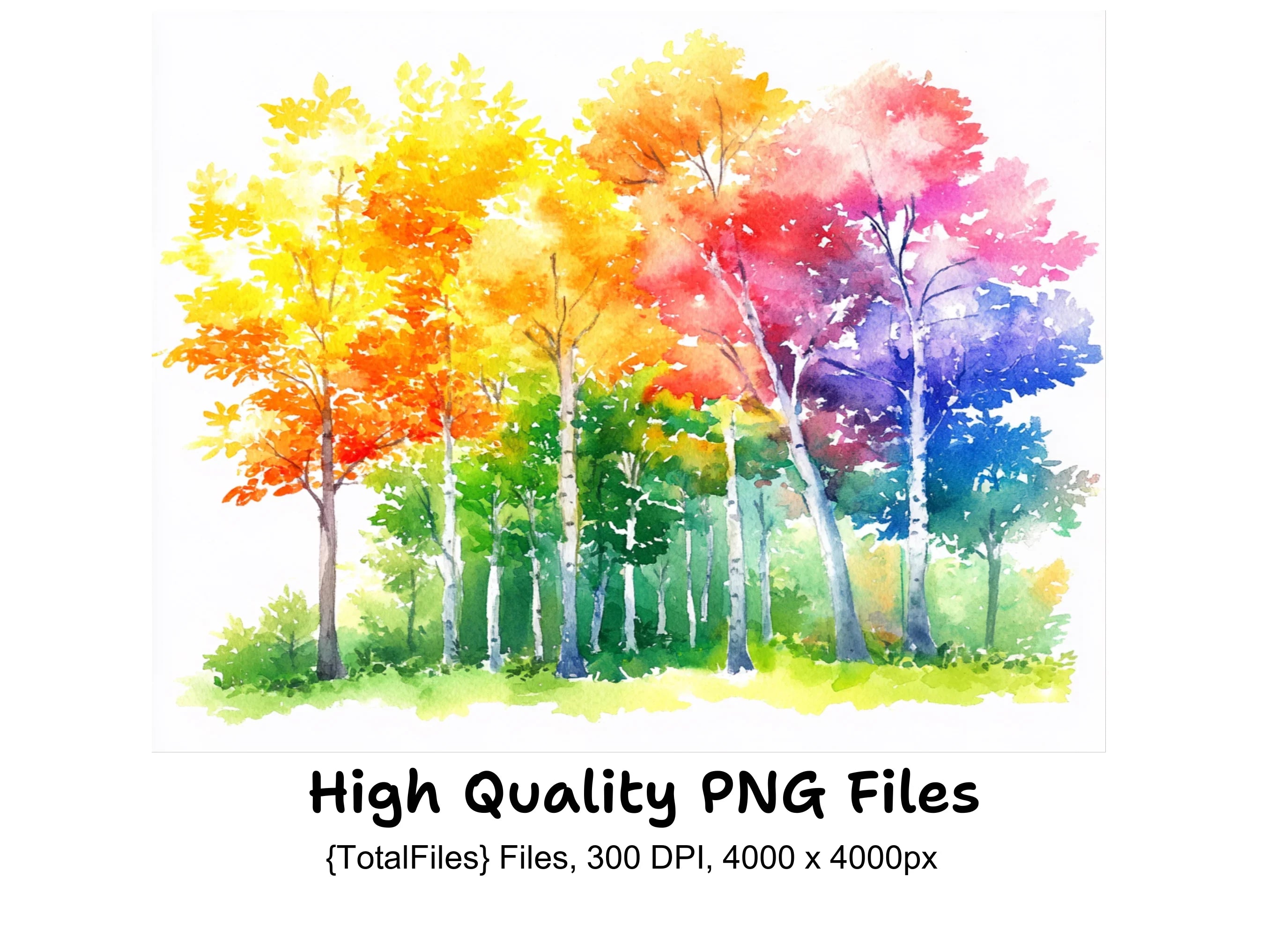 Vibrant Forest Clipart Bundle