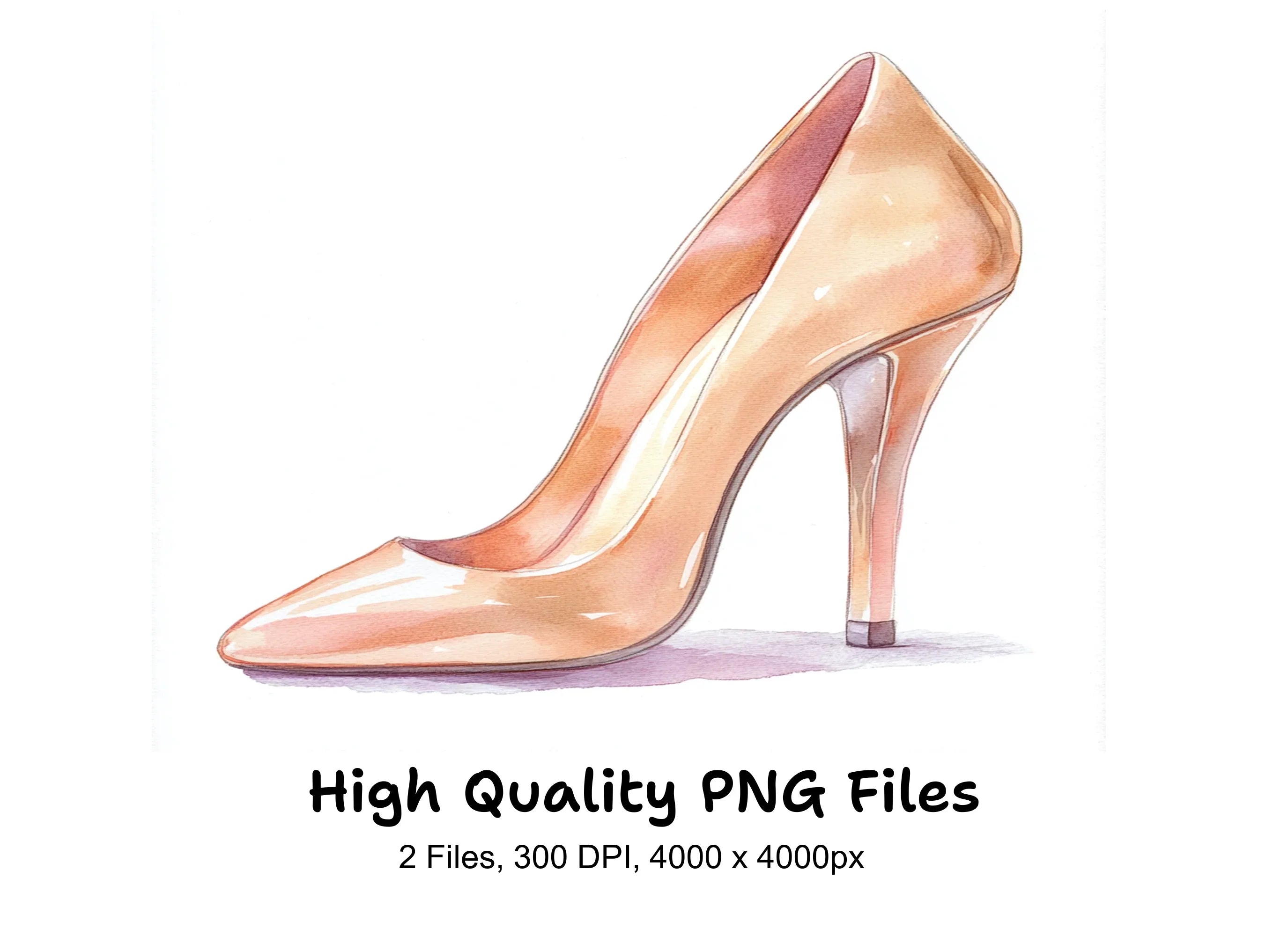 Elegant Nude High Heels Clipart Bundle