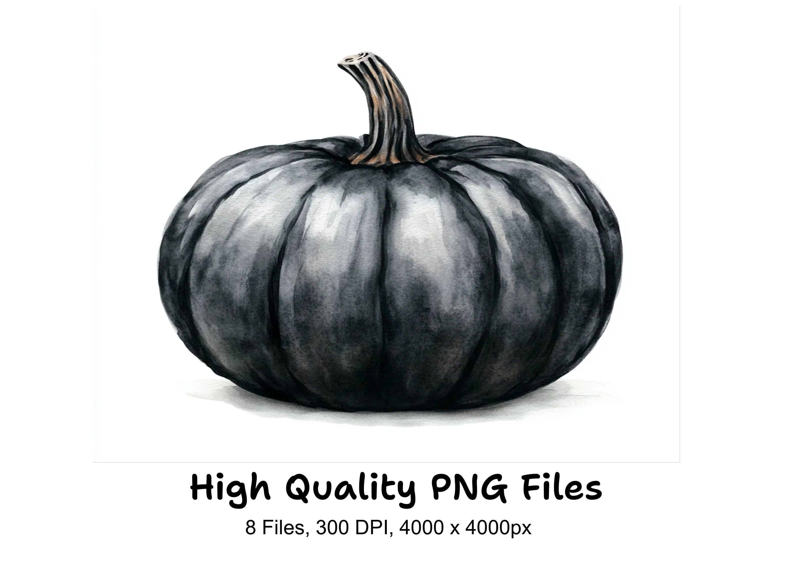 Black Pumpkins Clipart Bundle