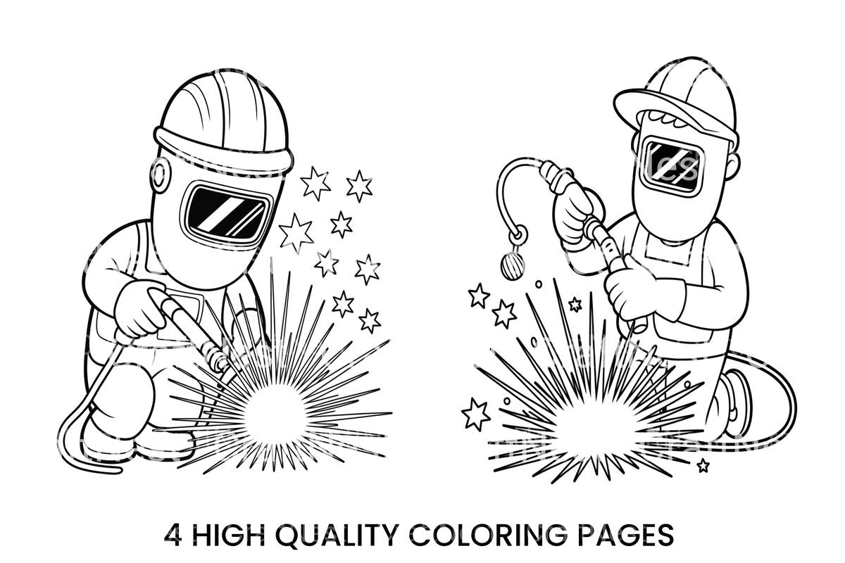 Welder at WorkPage for Kids Coloring Books