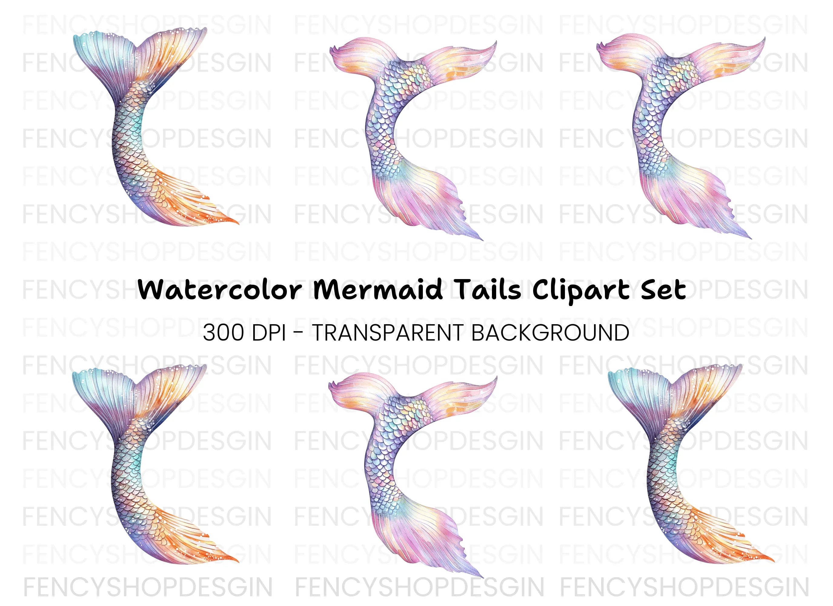 Mermaid Tails Clipart Bundle