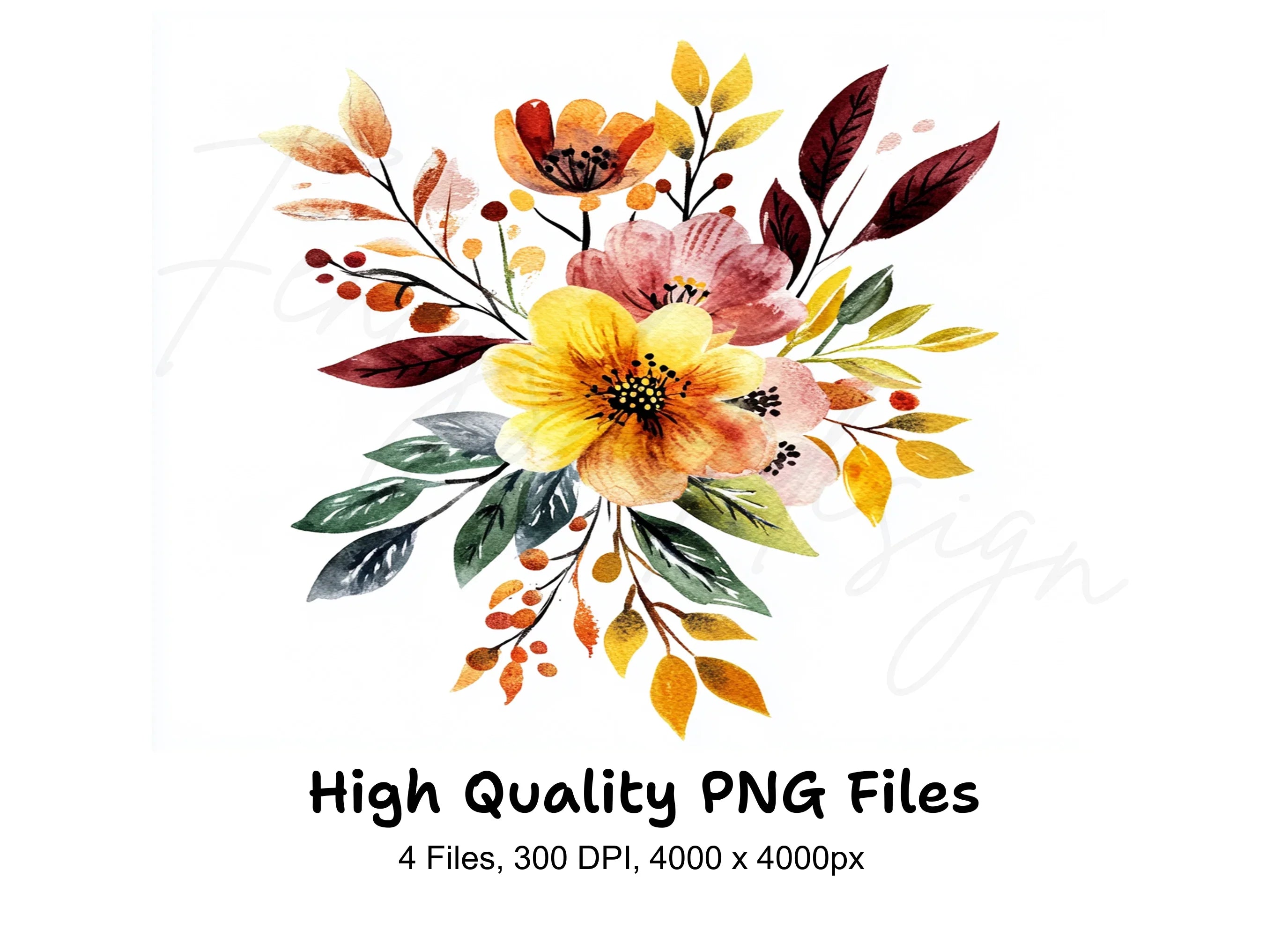 Autumn Floral Clipart Bundle