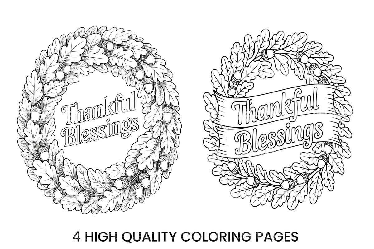 Thanksgiving Wreath Coloring Books