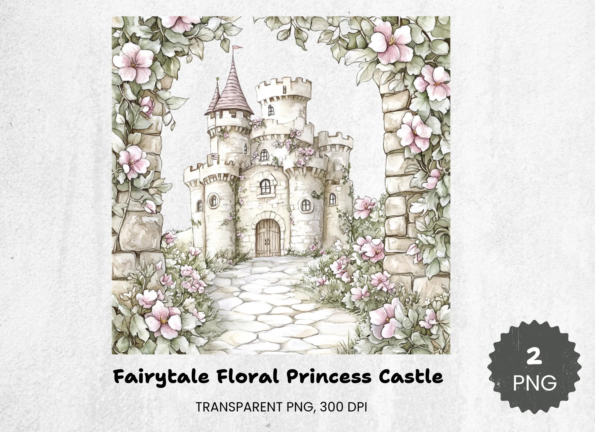 Fairytale Floral Princess Castle Clipart Bundle - CraftNest - Digital Crafting and Art