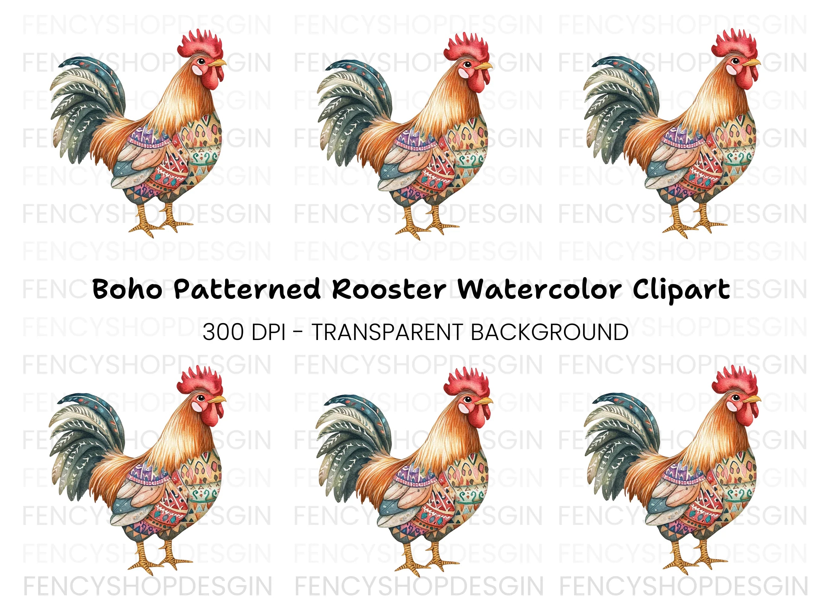Rooster Clipart Bundle