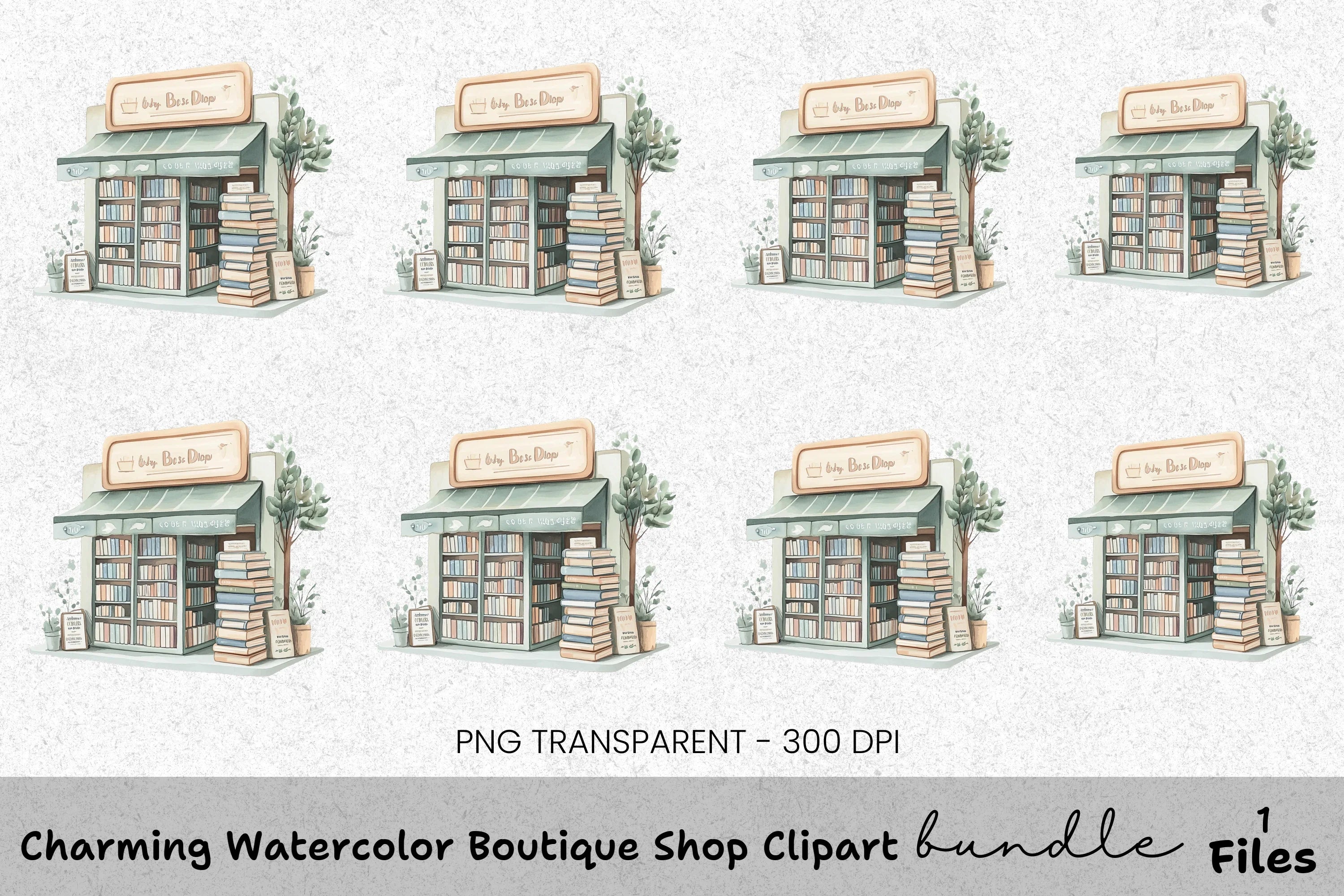 Charming Boutique Shop Clipart Bundle