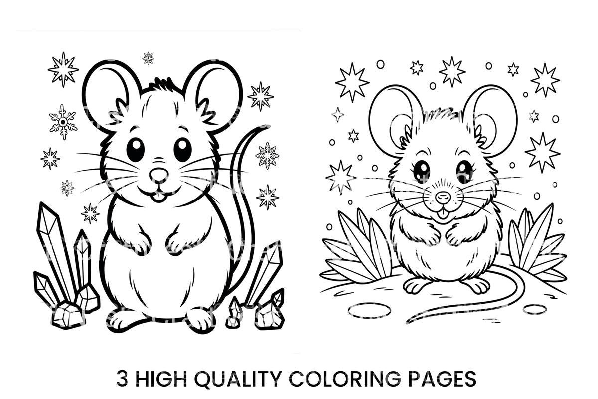 Cute Mice Winter Coloring Books