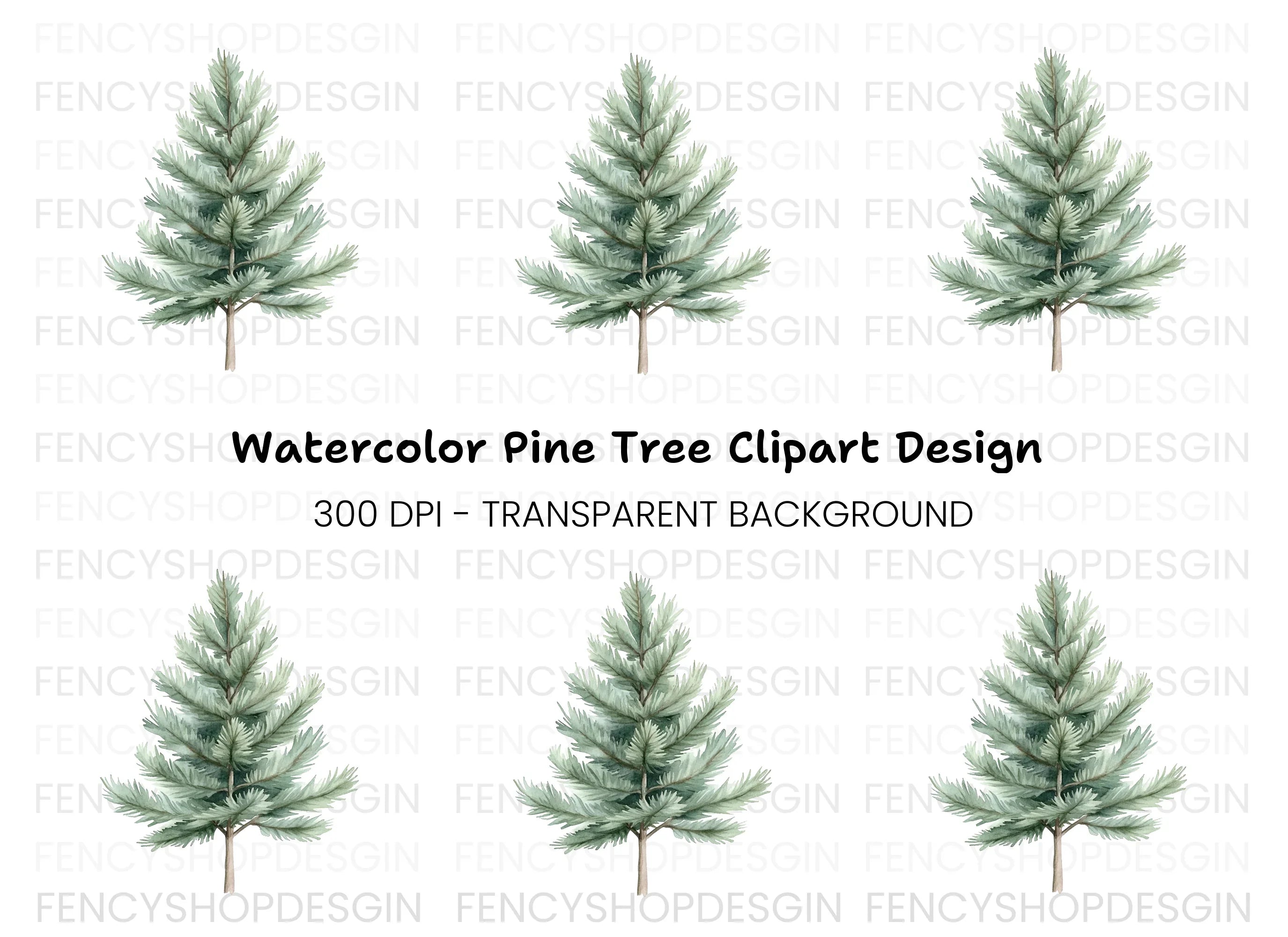 Pine Tree Clipart Bundle