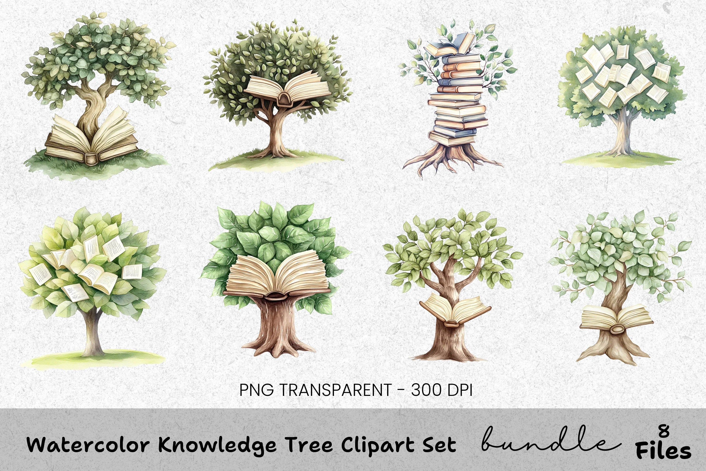 Knowledge Tree Clipart Bundle