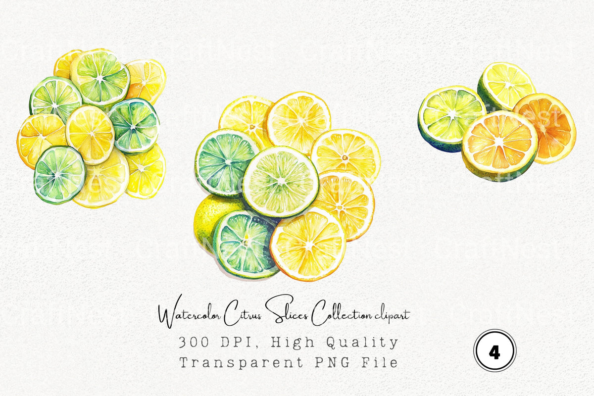 Citrus Slices Clipart Bundle