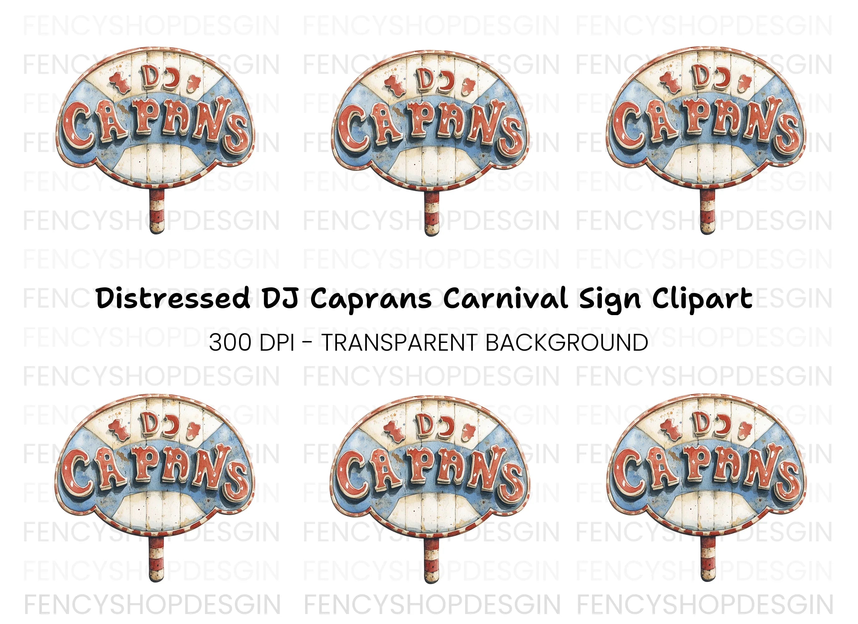 Rustic Carnival Signboard Clipart Bundle