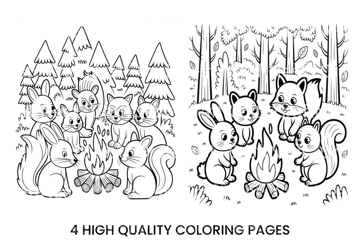 Forest Friends Campfire Coloring Books