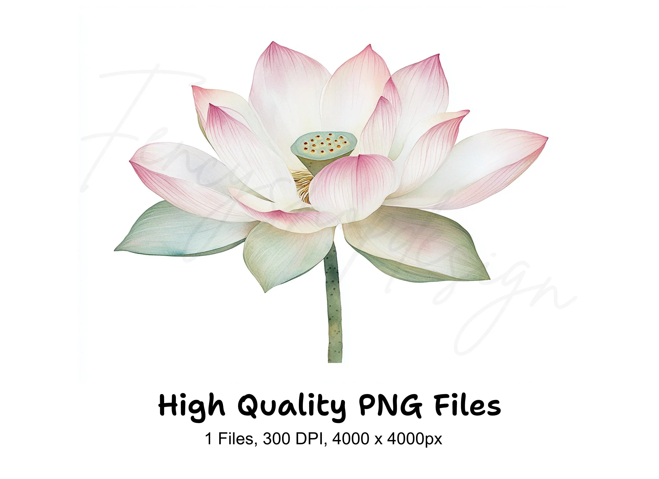 Elegant Lotus Flower Clipart Bundle