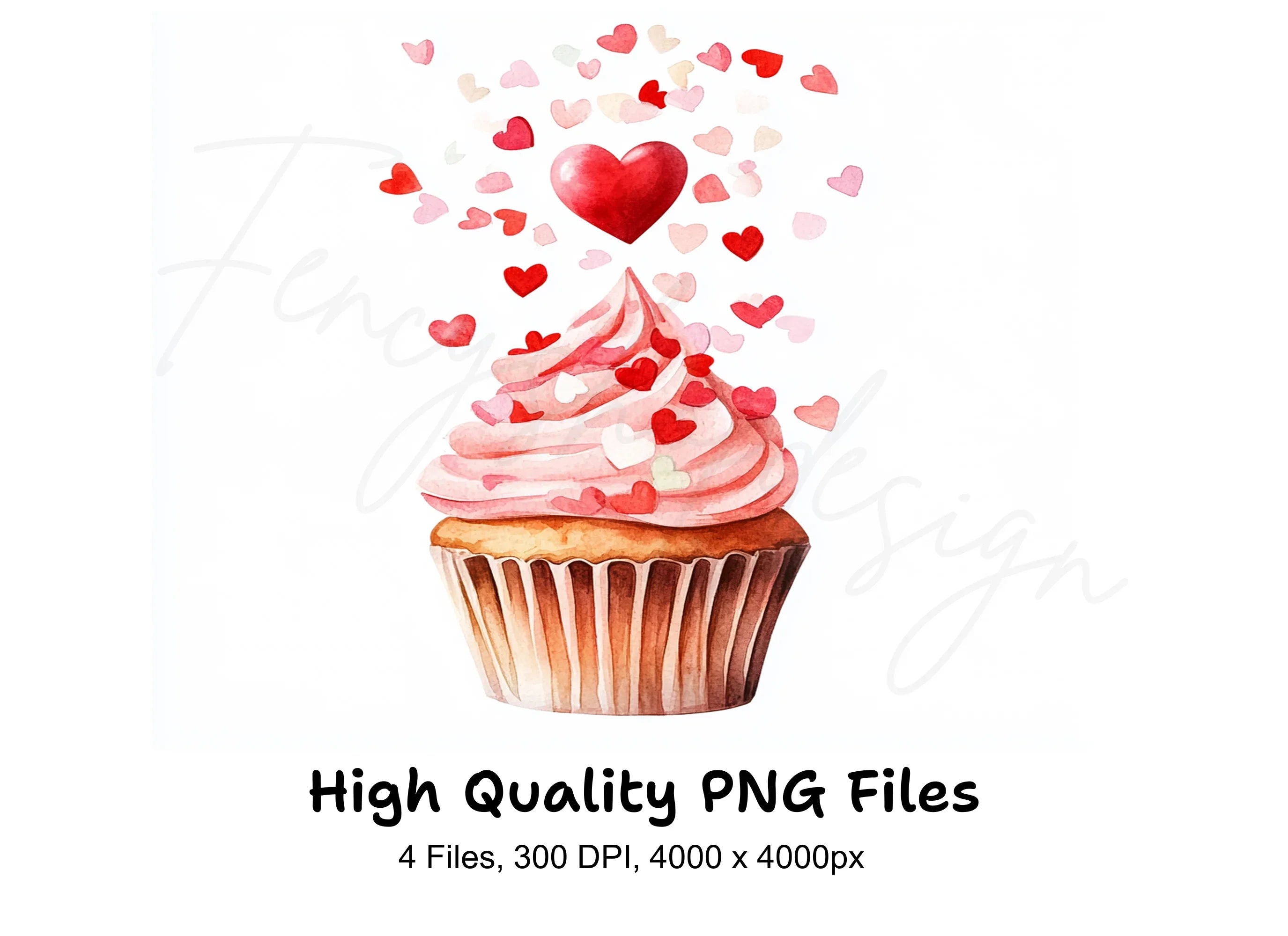 Valentine's Day Cupcake Clipart Bundle