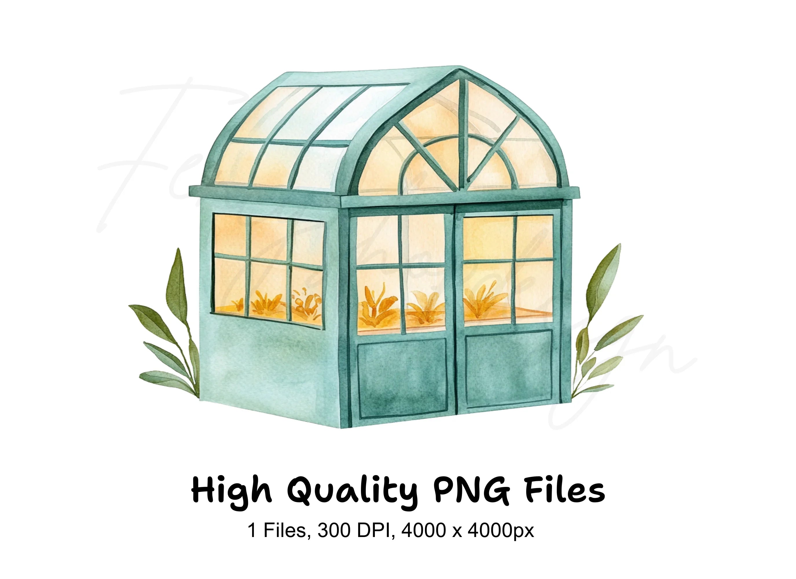 Cozy Illuminated Greenhouse Clipart Bundle