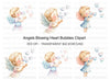 Angels Blowing Heart Bubbles Clipart Bundle