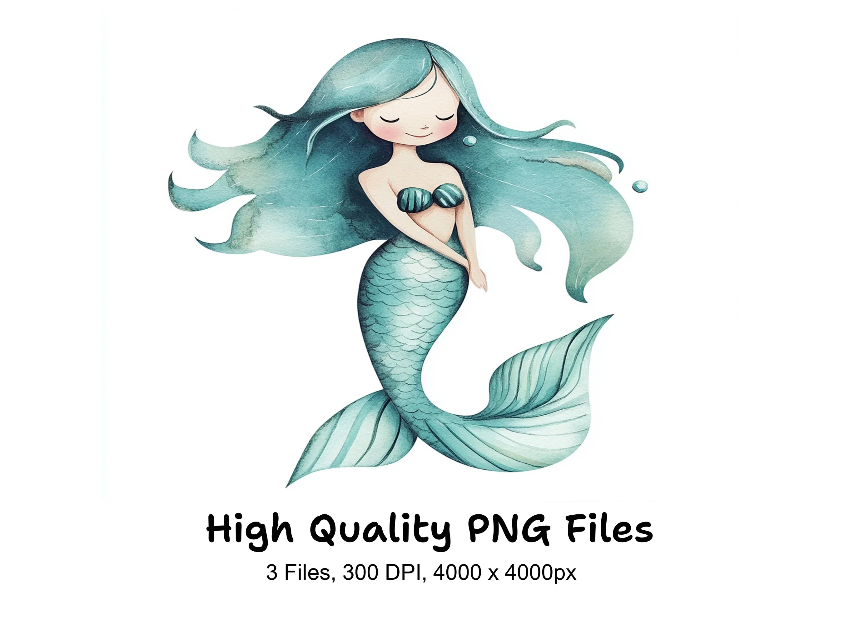 Cute Mermaids Clipart Bundle