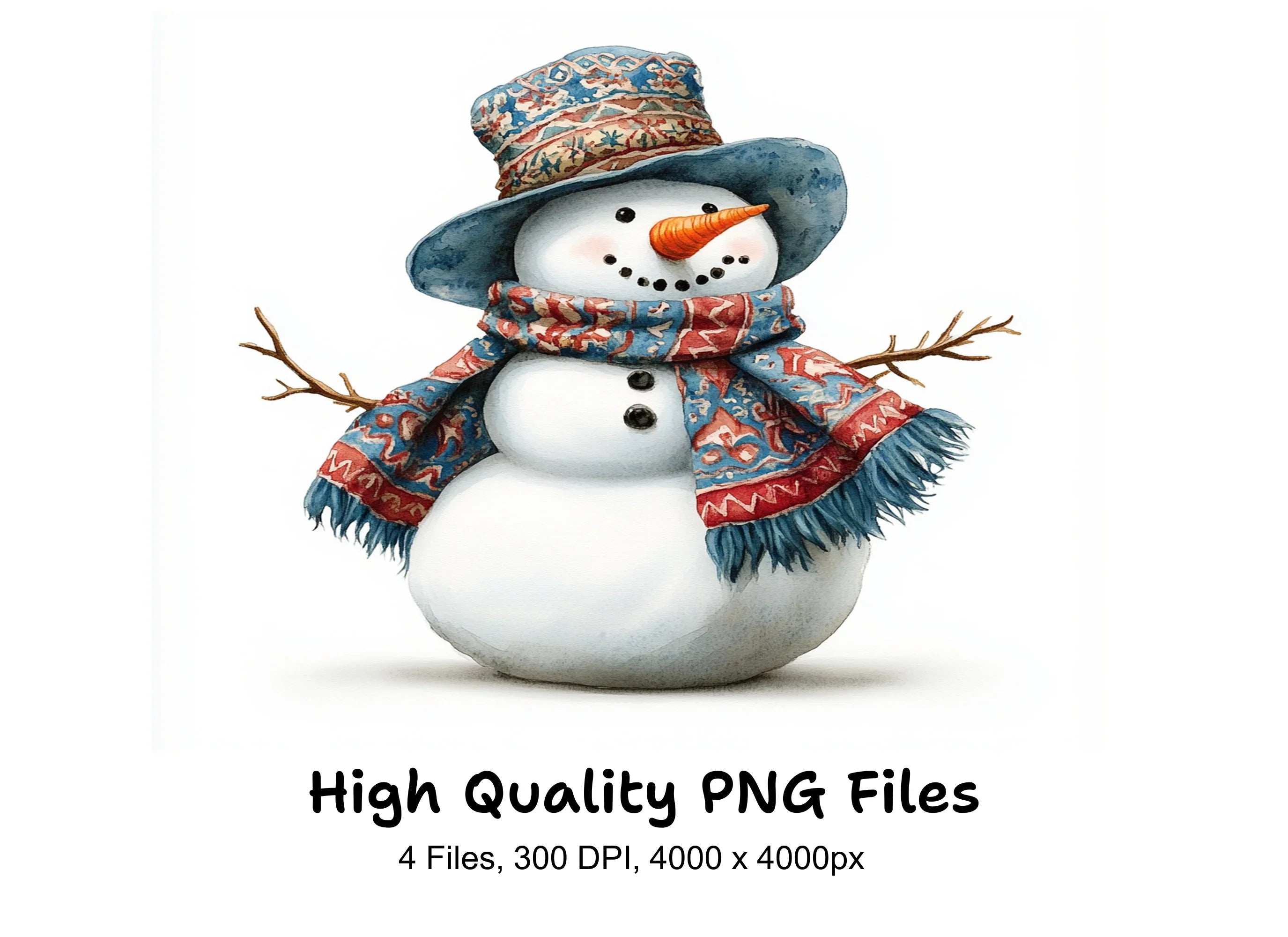 Cute Snowman Clipart Bundle