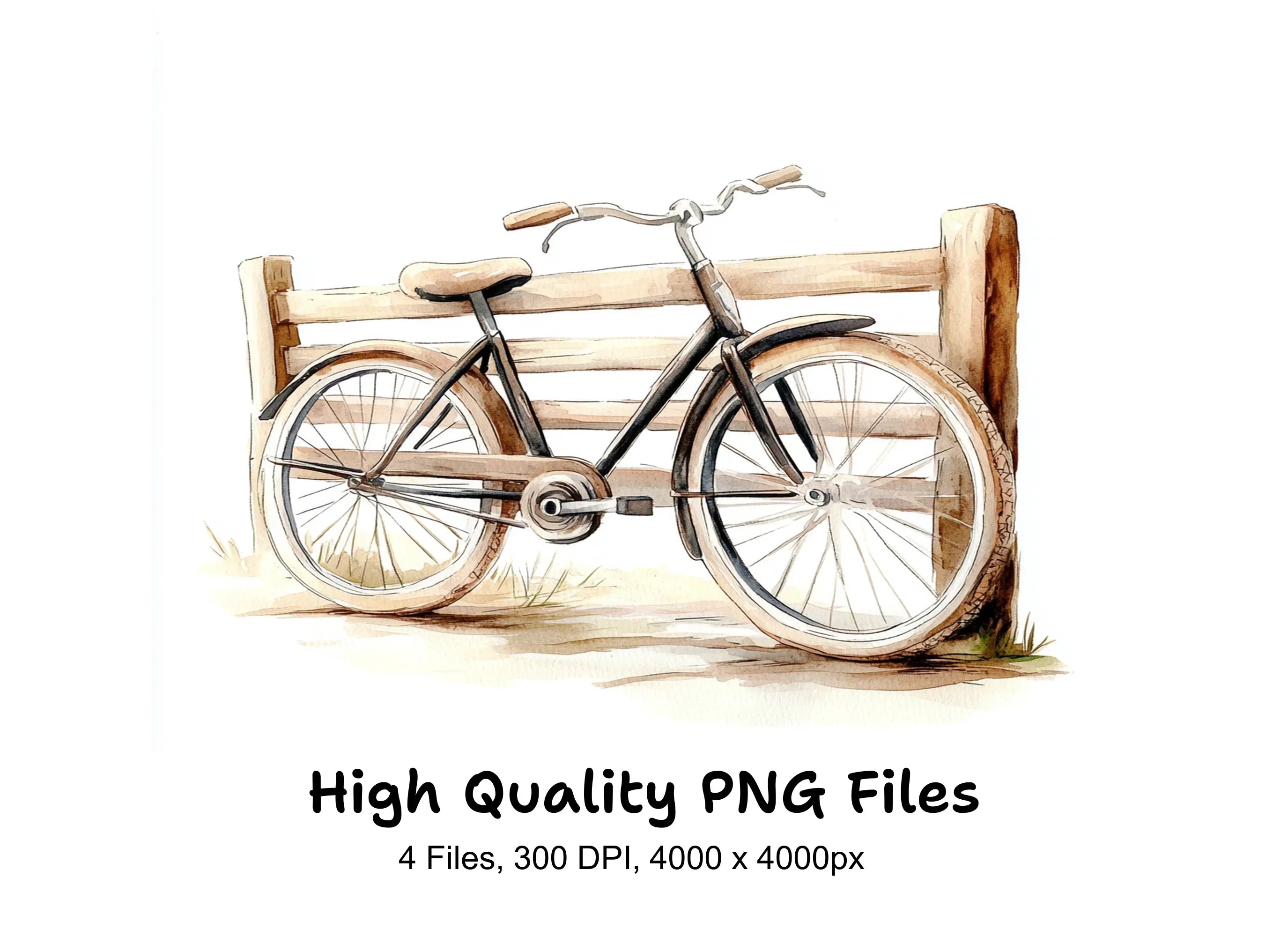 Rustic Bicycle Clipart Bundle