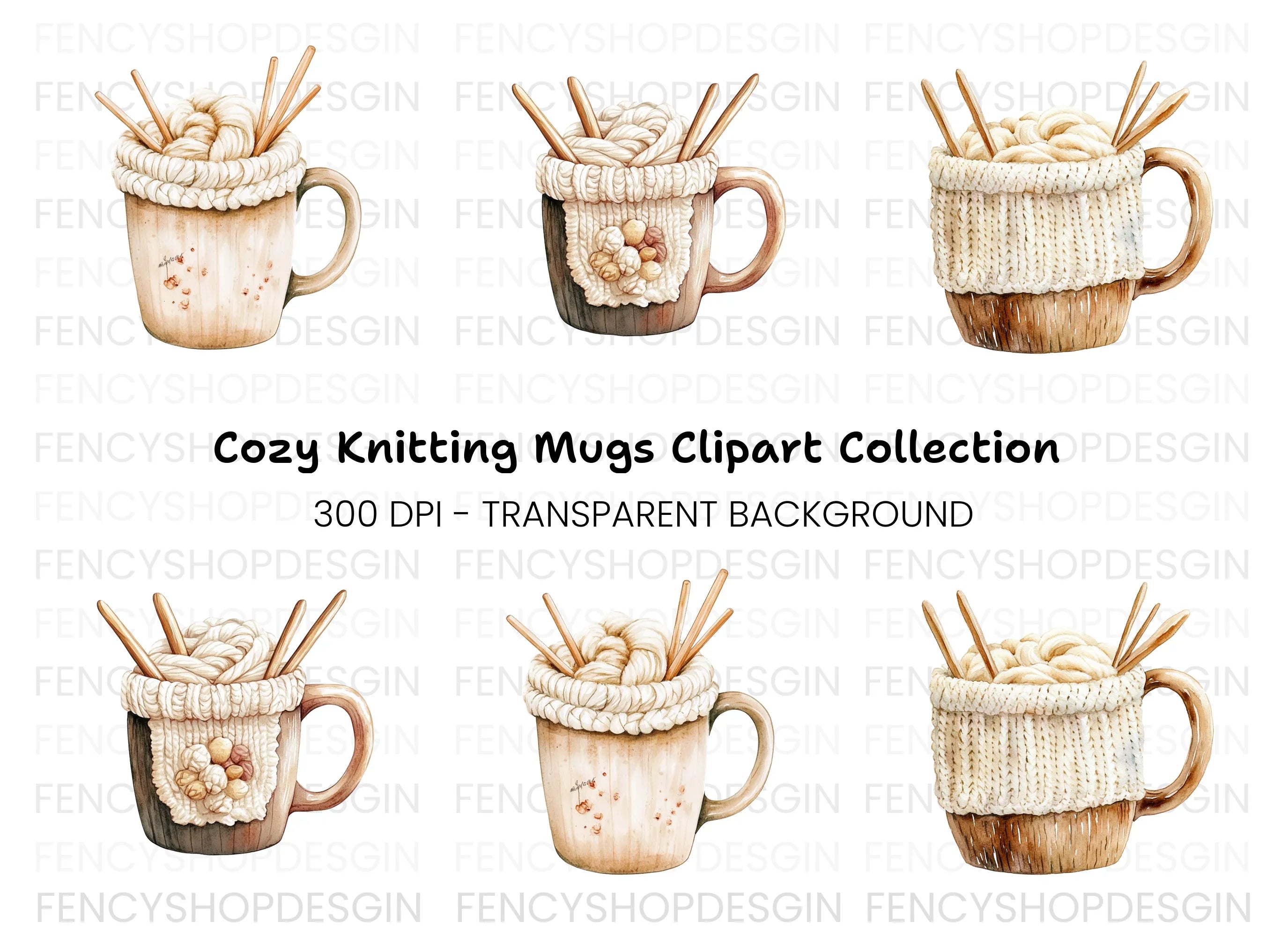 Cozy Knitted Clipart Bundle